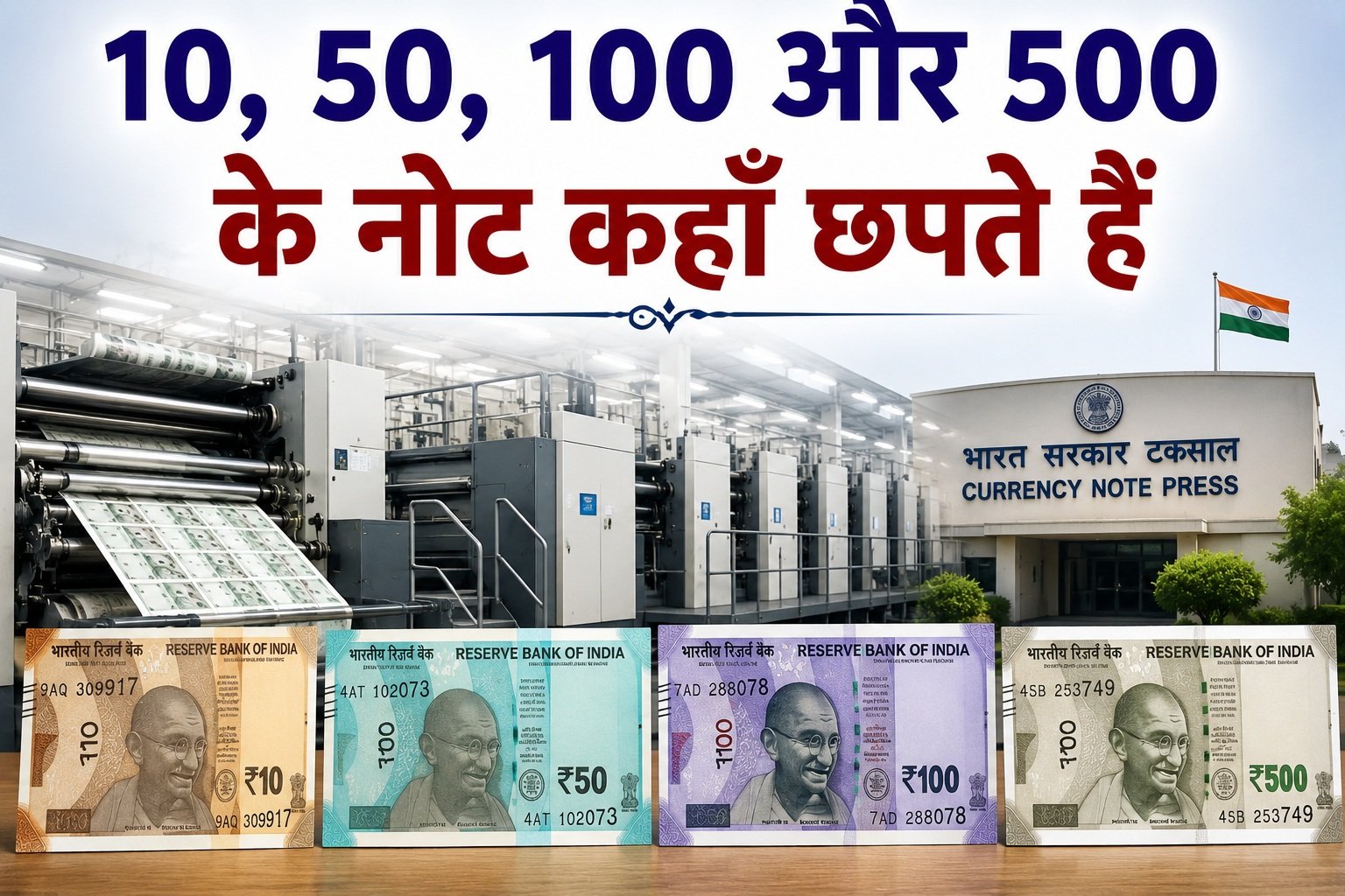 10 50 100 Aur 500 Ke Note Kahan Chhapte Hain
