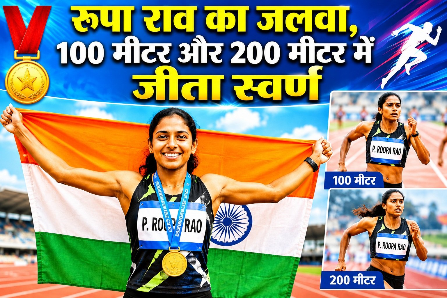 Roopa Rao Ne 100m Aur 200m Mein Jeeta Gold